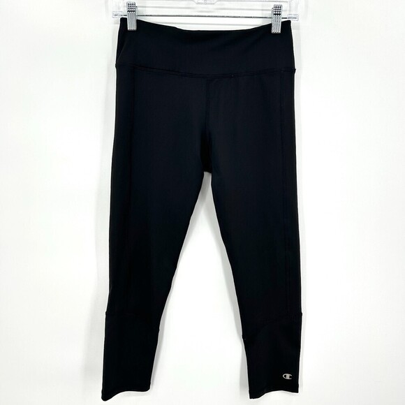 CHAMPION Gear Black Cropped Workout Leggings Size Small - Picture 1 of 7